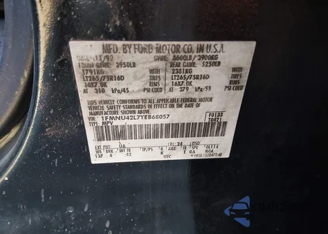 2000 Ford Excursion Limited from USA, damaged, VIN 1FMNU42L7YEB68057